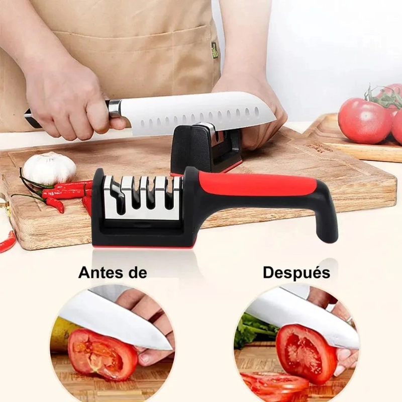 AFILADOR MANUAL PARA CUCHILLOS Y TIJERAS CON SISTEMA DE 3 ETAPAS - 3