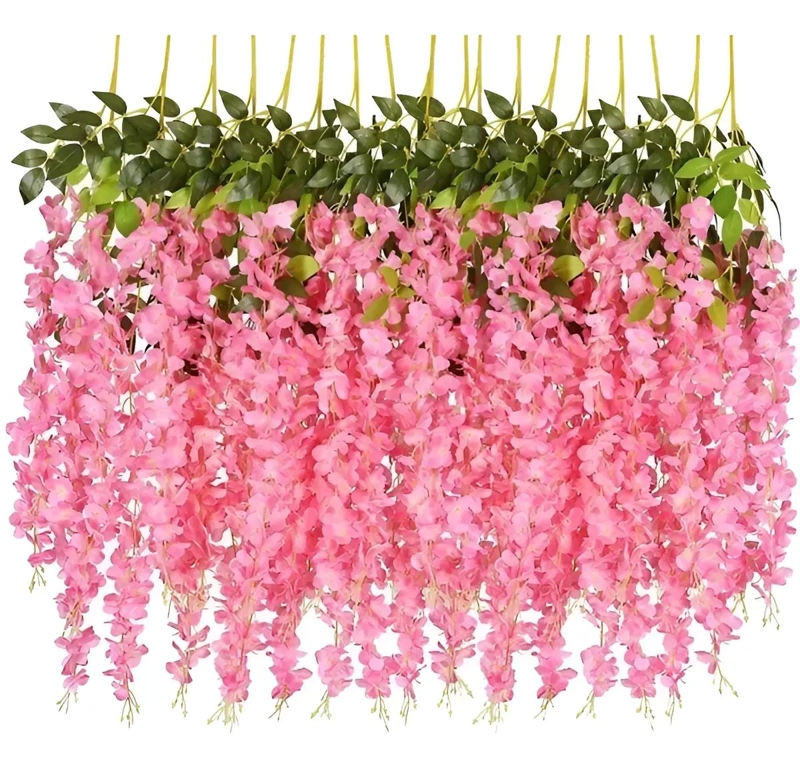 PACK DE 12 GUIRNALDAS COLGANTES DE FLORES ARTIFICIALES - 1