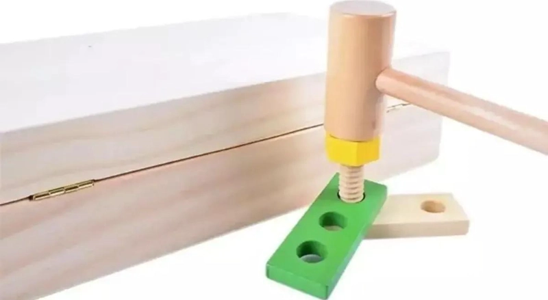 CAJA DE HERRAMIENTAS DE MADERA PARA NIÑOS CON ACCESORIOS - 2