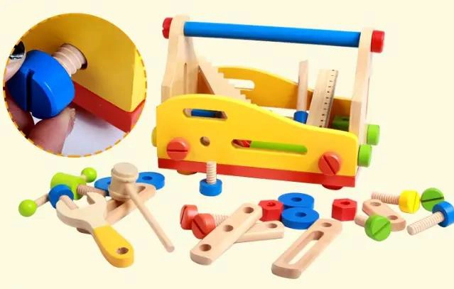 CAJA DE HERRAMIENTAS DE MADERA PARA JUGAR Y APRENDER - 4