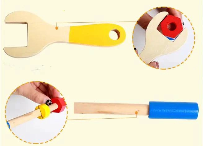 CAJA DE HERRAMIENTAS DE MADERA PARA JUGAR Y APRENDER - 7