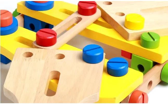 CAJA DE HERRAMIENTAS DE MADERA PARA JUGAR Y APRENDER - 8