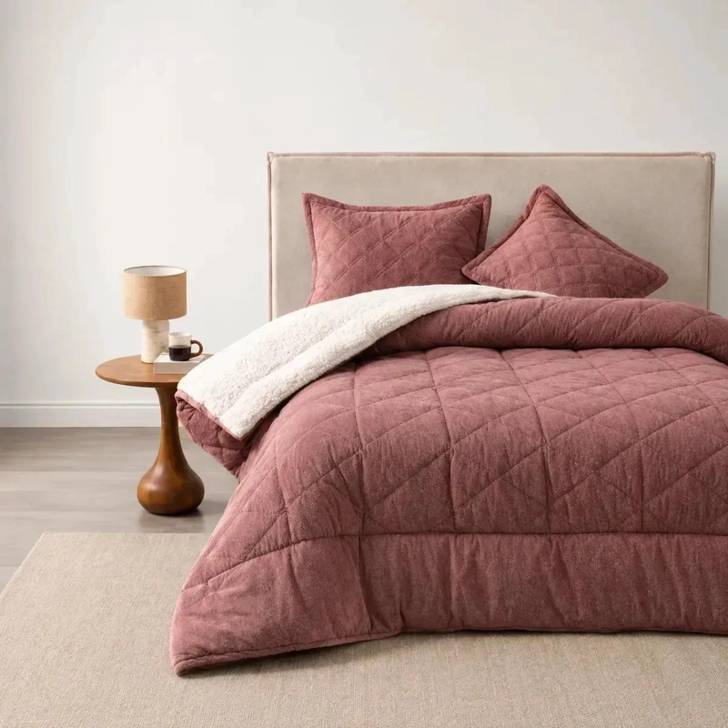 PLUMON DE 2 PLAZAS CON INTERIOR SHERPA Y EXTERIOR CORDUROY - 1