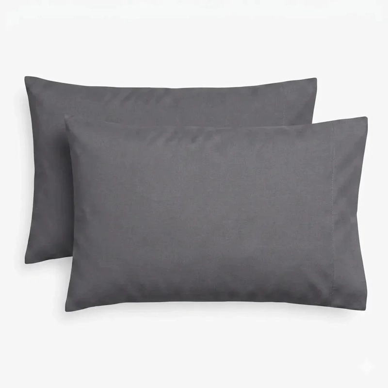 FUNDA DE ALMOHADA MICROFIBRA 50X70 CM PACK 2 GRIS OSCURO - 1