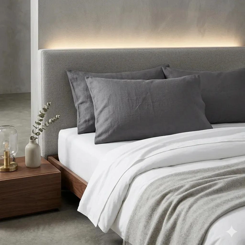 FUNDA DE ALMOHADA MICROFIBRA 50X70 CM PACK 2 GRIS OSCURO - 2
