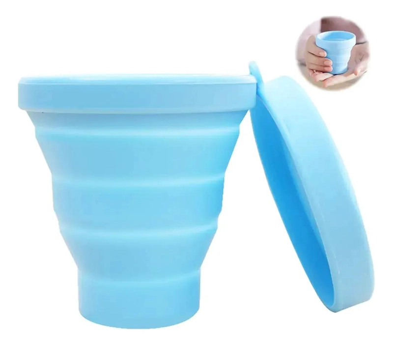 PACK DE 4 VASOS PLEGABLES DE SILICONA PARA CAMPING - 10