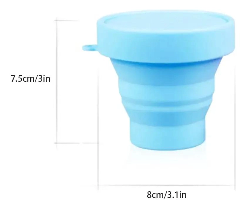 PACK DE 4 VASOS PLEGABLES DE SILICONA PARA CAMPING - 3