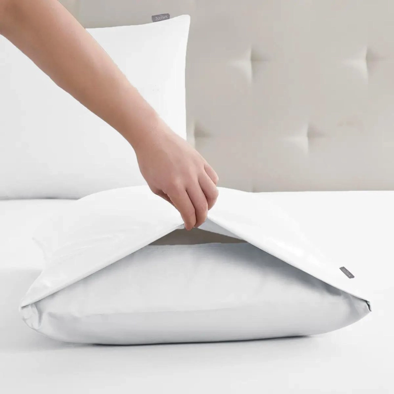 SET DE 2 FUNDAS PARA ALMOHADA 50X90 CM DE ALGODON 300 HILOS COLOR BLANCO - 2