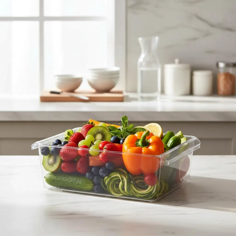 CAJA ORGANIZADORA TRANSPARENTE PARA REFRIGERADOR 30CM - 3