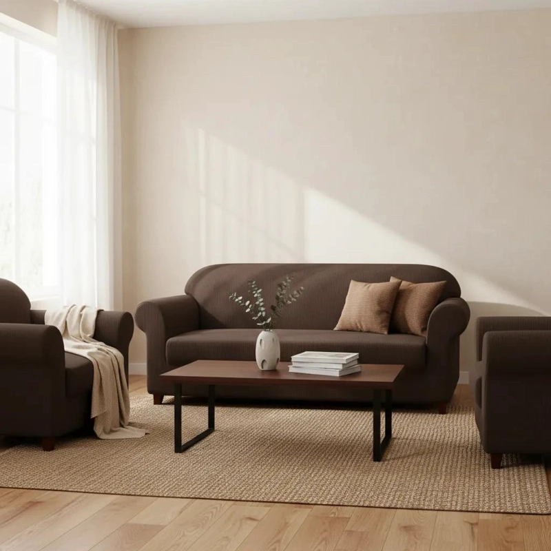 SET DE FUNDAS TEXTURIZADAS PARA SOFA 3 CUERPOS Y 2 SILLONES PEQUEÑOS - 3