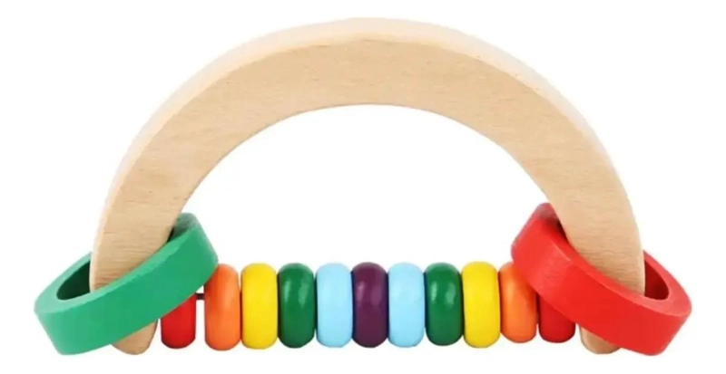 SET DE 4 SONAJEROS DE MADERA PARA BEBE S ESTIMULANTES - 7