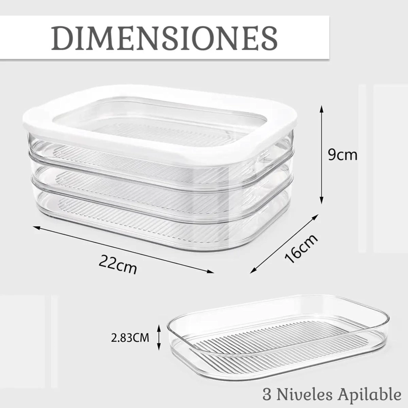 CONTENEDOR APILABLE PARA FIAMBRERIA CON TAPA HERME TICA Y 3 NIVELES - 7