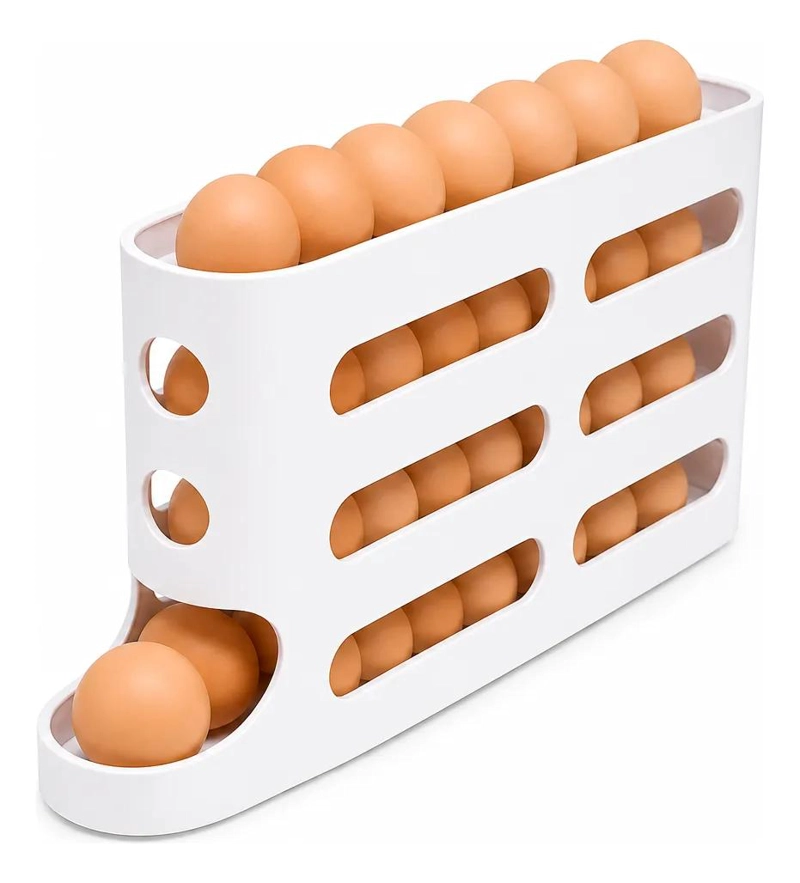 DISPENSADOR ORGANIZADOR DE HUEVOS PARA REFRIGERADOR BLANCO - 1