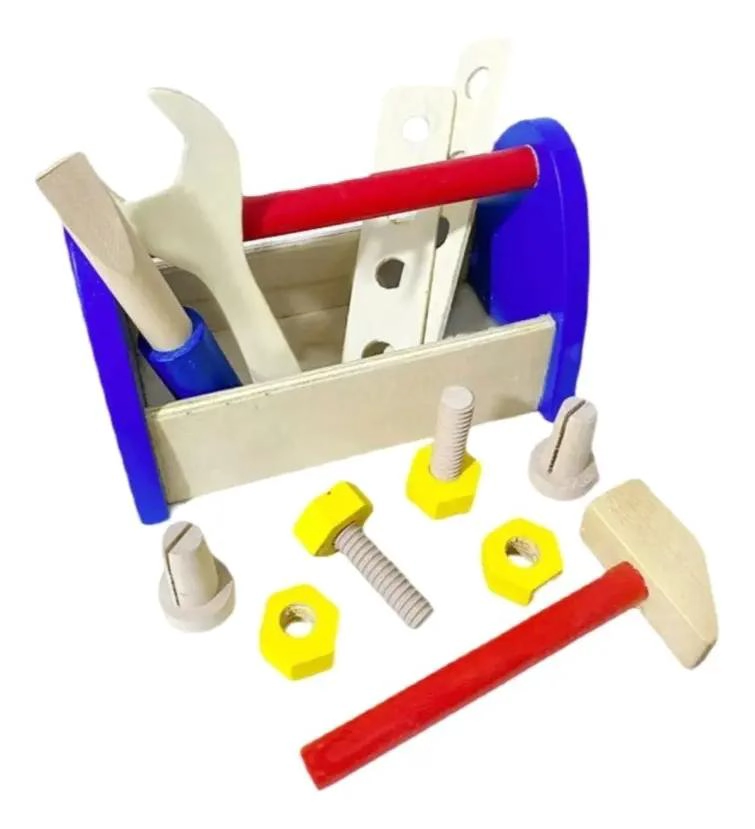 CAJA DE HERRAMIENTAS DIDACTICA DE MADERA PARA NIÑOS - 4