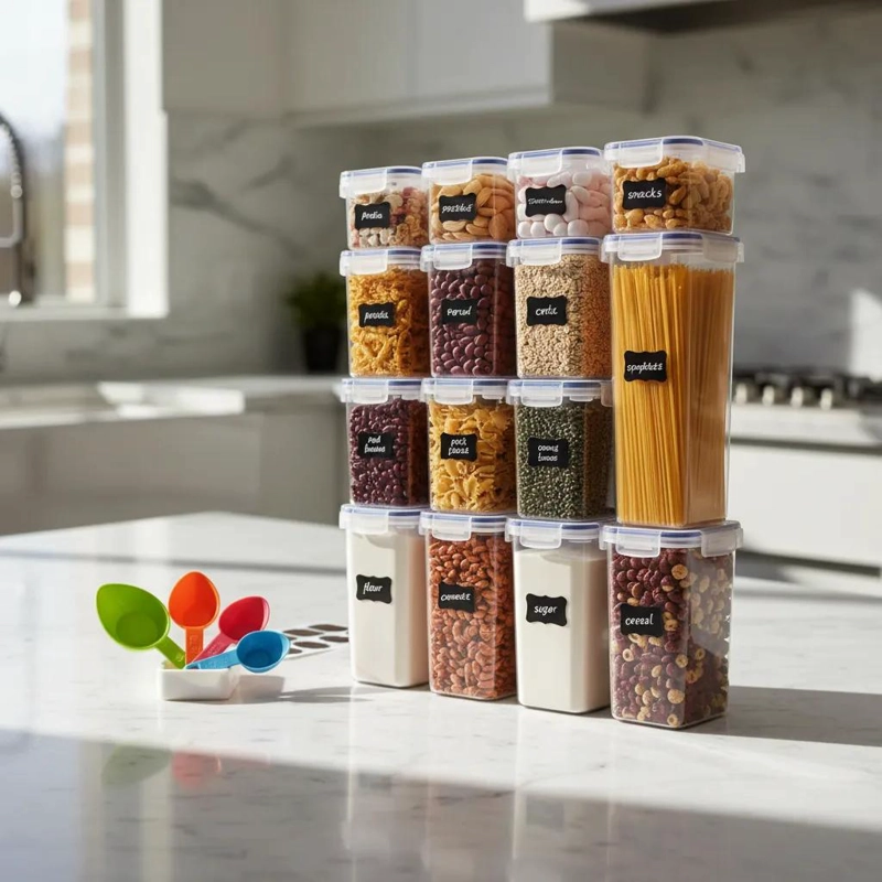 SET DE 15 CONTENEDORES HERME TICOS PARA ALIMENTOS - 1