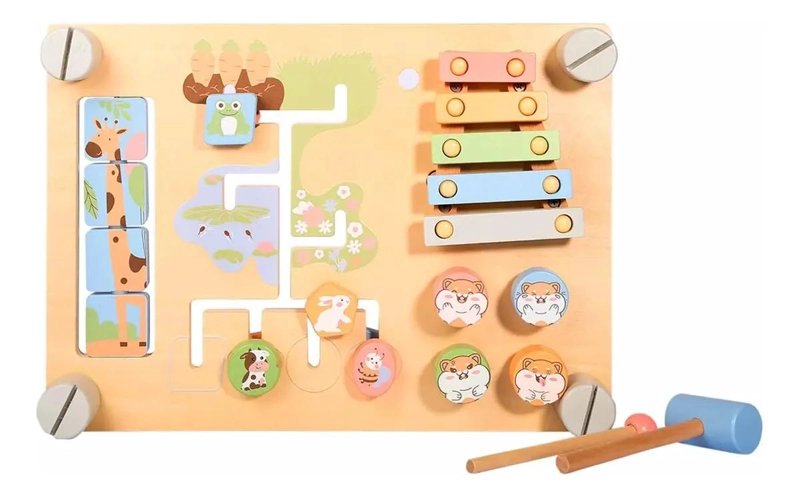 TABLERO SENSORIAL DE MADERA PARA DESARROLLO INFANTIL - 2