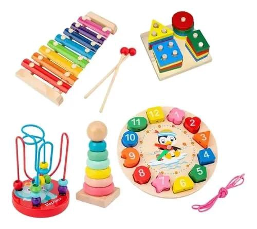 SET DE JUGUETES DE MADERA DIDACTICOS PARA NIÑOS - 2