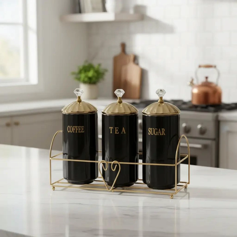 SET DE 3 FRASCOS HERME TICOS PARA ALMACENAMIENTO DE ALIMENTOS - 1