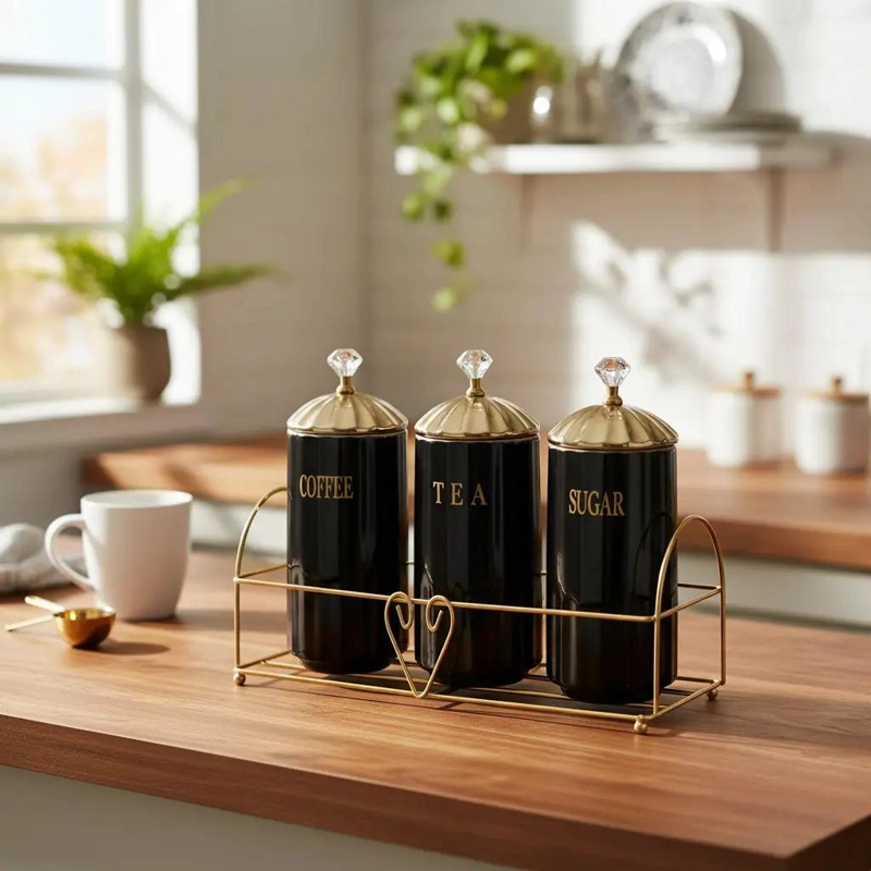 SET DE 3 FRASCOS HERME TICOS PARA ALMACENAMIENTO DE ALIMENTOS - 7