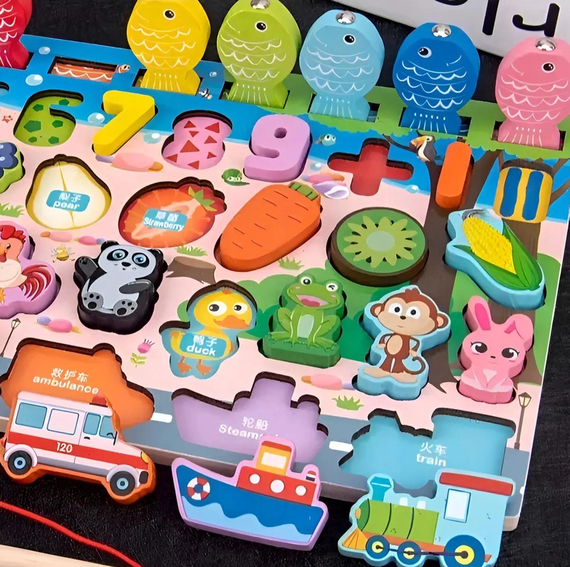 JUGUETE EDUCATIVO DE MADERA PARA APRENDIZAJE DE COLORES Y NUMEROS - 6