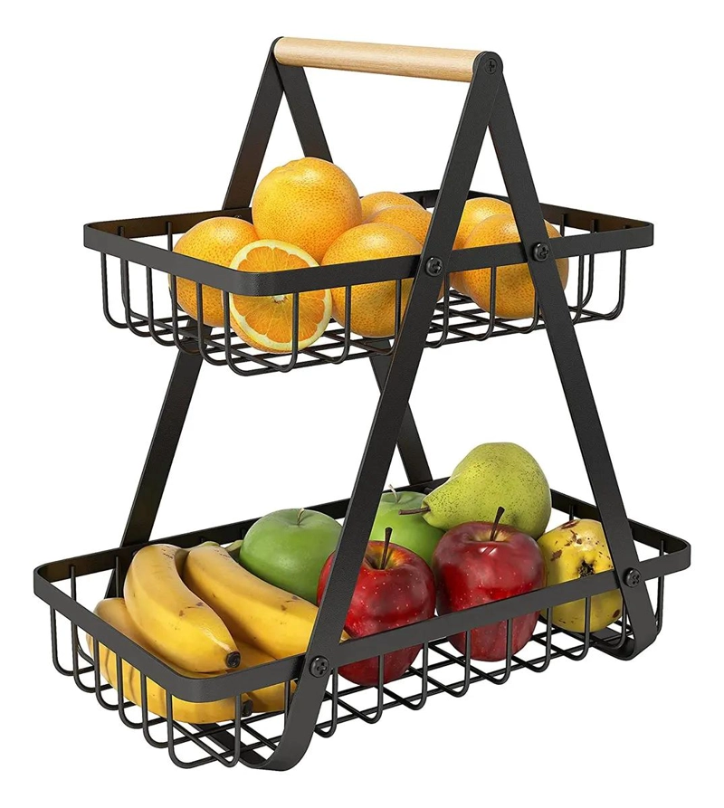 ORGANIZADOR DE METAL COMPACTO CON 2 ESTANTES PARA COCINA - 1