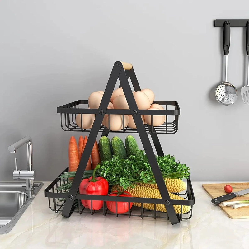 ORGANIZADOR DE METAL COMPACTO CON 2 ESTANTES PARA COCINA - 2