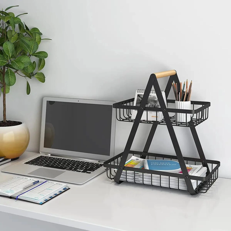 ORGANIZADOR DE METAL COMPACTO CON 2 ESTANTES PARA COCINA - 3