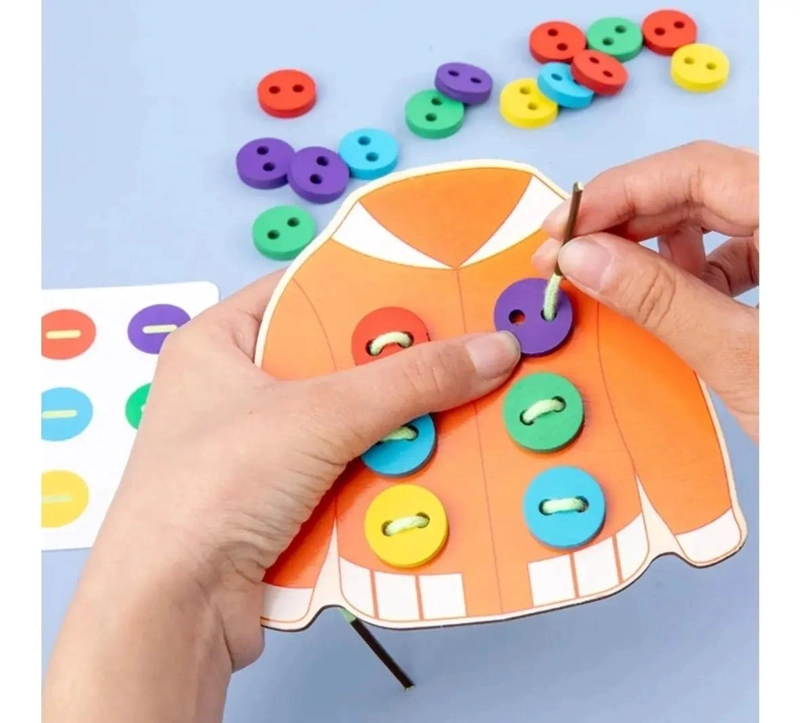 ENHEBRADOR DIDACTICO DE MADERA PARA NIÑOS - 4
