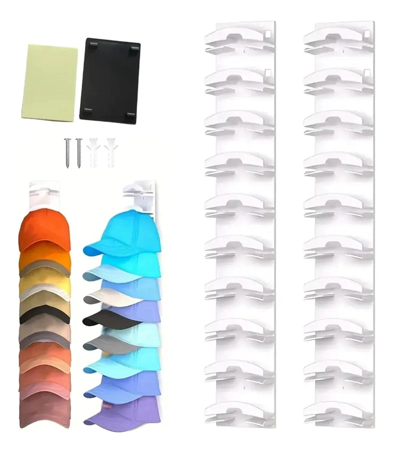 ORGANIZADOR DE GORRAS PARA PARED CON 10 ESPACIOS - 1