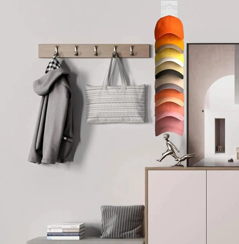 ORGANIZADOR DE GORRAS PARA PARED CON 10 ESPACIOS - 10