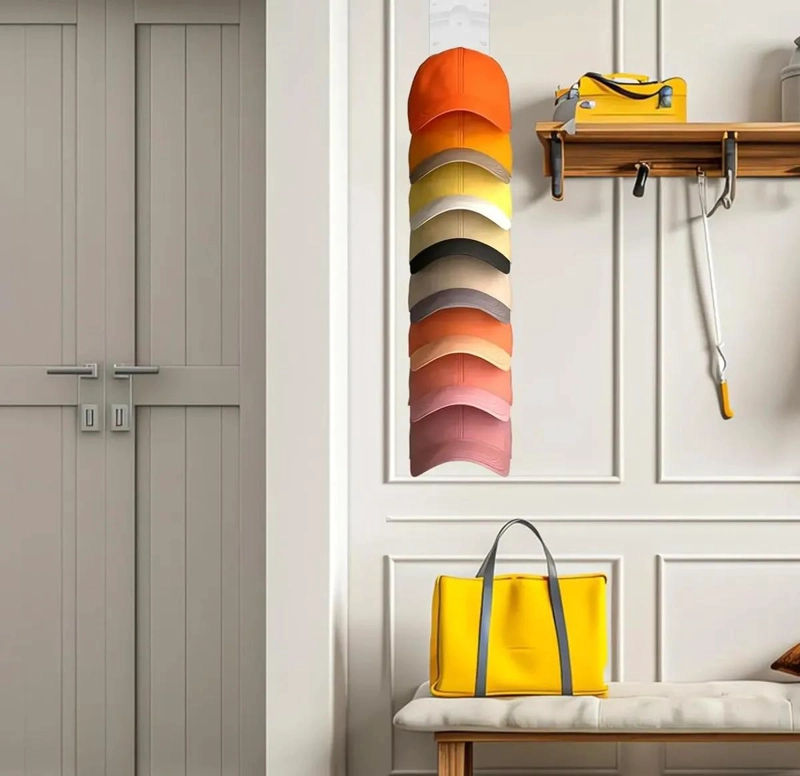 ORGANIZADOR DE GORRAS PARA PARED CON 10 ESPACIOS - 8