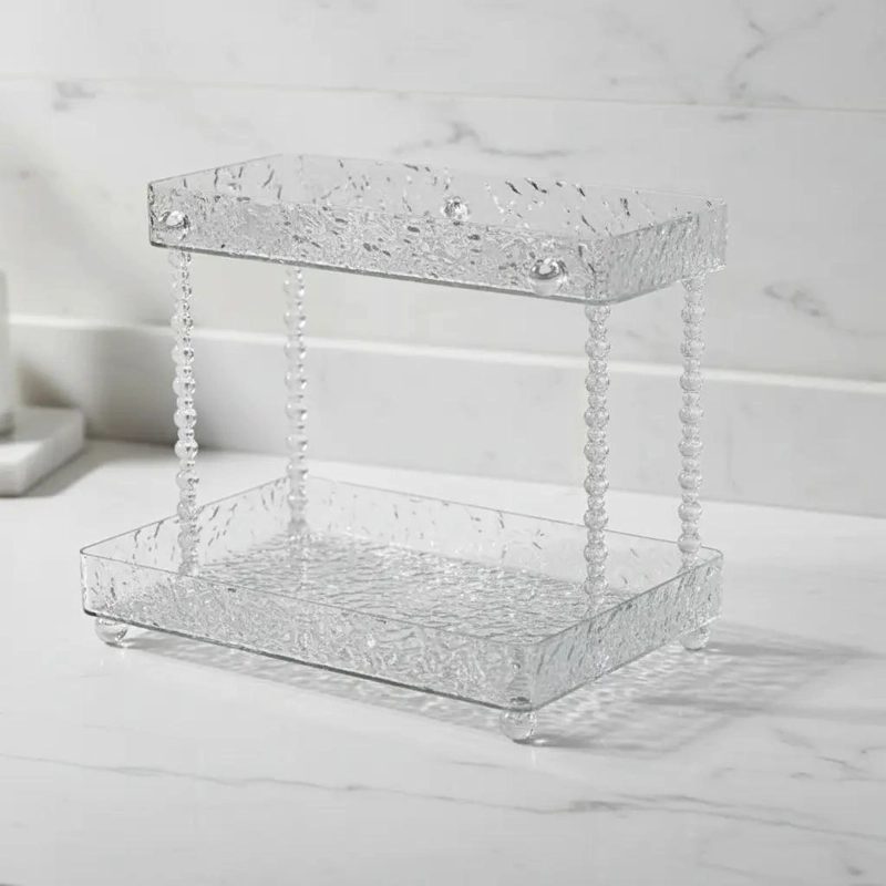 ORGANIZADOR DE BAÑO DE VIDRIO Y ACERO INOXIDABLE - 7
