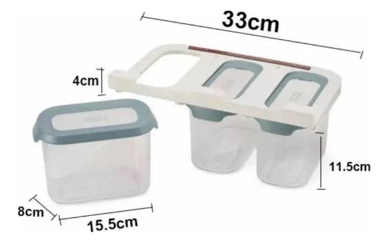 SET DE 3 CONTENEDORES TRANSPARENTES PARA ORGANIZAR ALIMENTOS - 3