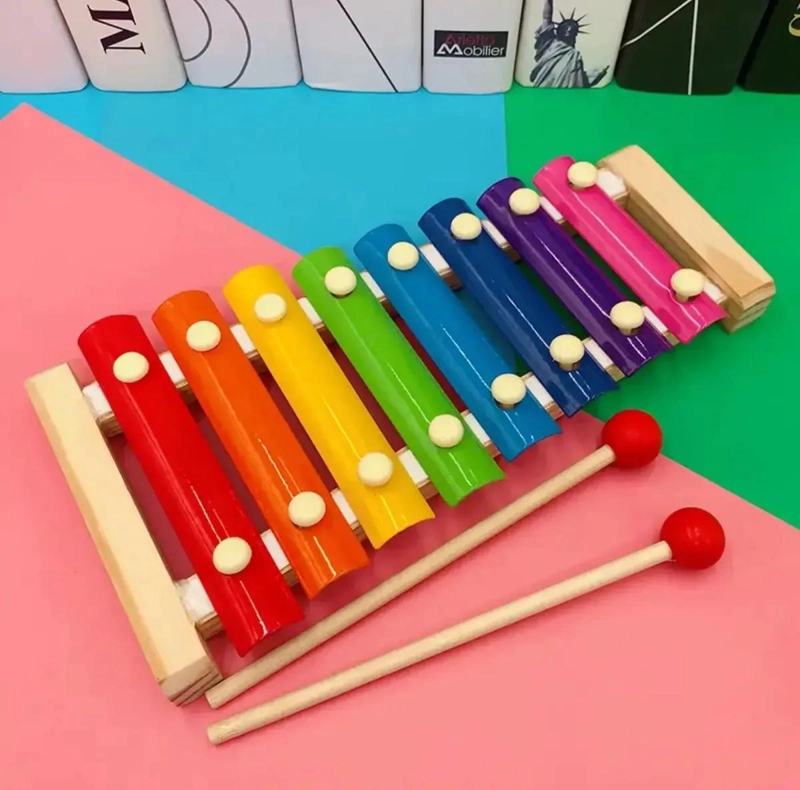 PACK DE 6 JUGUETES MUSICALES DIDACTICOS DE MADERA PARA BEBE S - 9