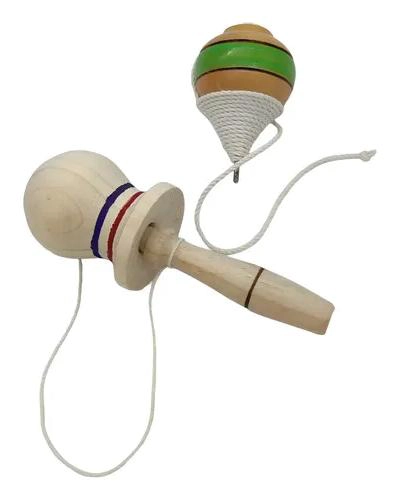 TROMPO Y EMBOQUE TRADICIONAL DE MADERA PARA NIÑOS - 2