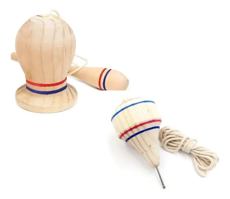 TROMPO Y EMBOQUE TRADICIONAL DE MADERA PARA NIÑOS - 6