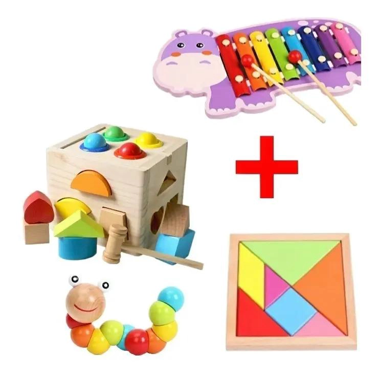 CUBO DE ENCAJE DIDACTICO Y JUGUETES DE MADERA PARA NIÑOS - 2