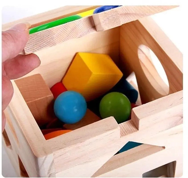 CUBO DE ENCAJE DIDACTICO Y JUGUETES DE MADERA PARA NIÑOS - 8
