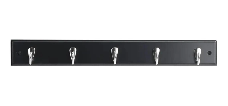 PERCHERO DE PARED NEGRO CON 5 GANCHOS PARA ROPA - 1