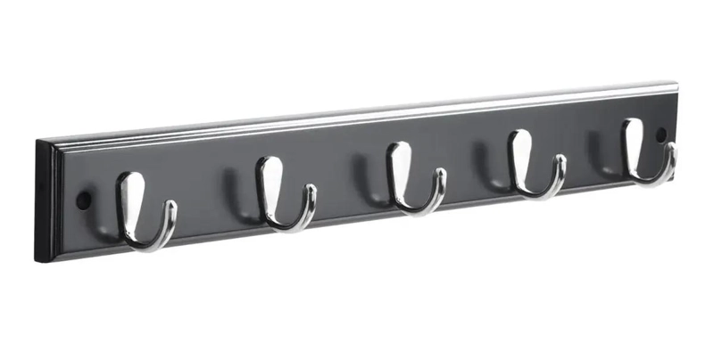 PERCHERO DE PARED NEGRO CON 5 GANCHOS PARA ROPA - 3