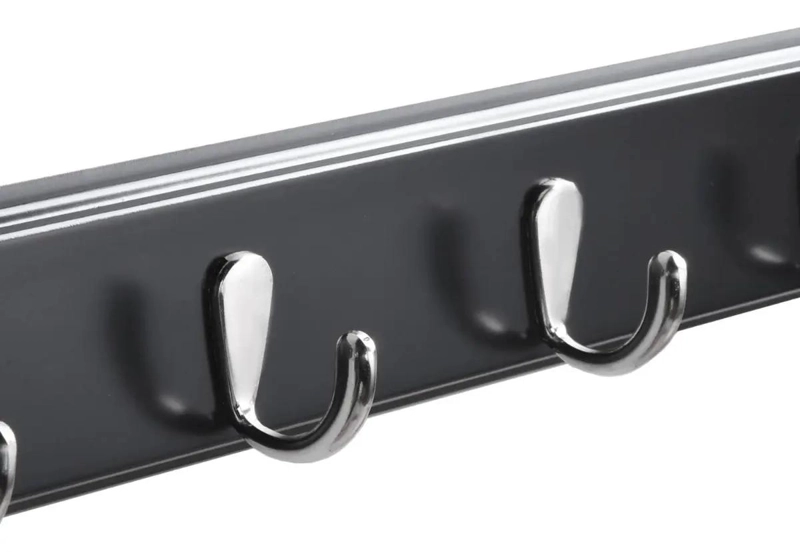 PERCHERO DE PARED NEGRO CON 5 GANCHOS PARA ROPA - 5