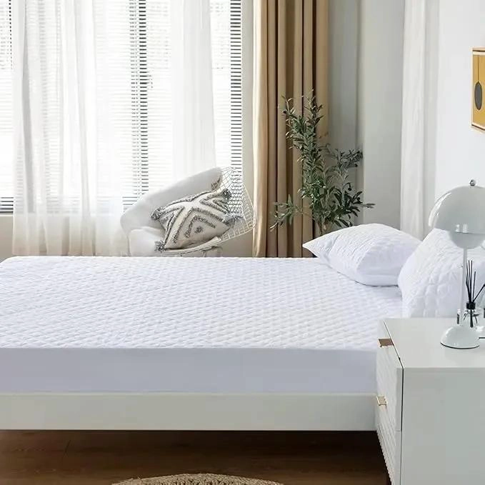 CUBRE COLCHON IMPERMEABLE 2 PLAZAS CON FUNDAS RAYADAS - 3