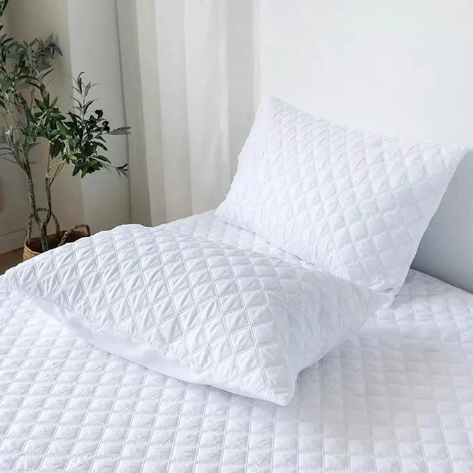 CUBRE COLCHON IMPERMEABLE 2 PLAZAS CON FUNDAS RAYADAS - 5