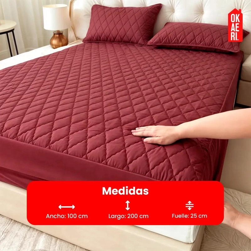 CUBRE COLCHON IMPERMEABLE 1,5 PLAZAS PARA PROTECCION TOTAL - 2