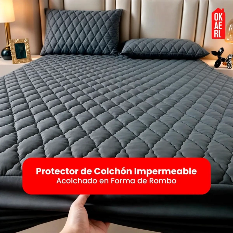CUBRE COLCHON IMPERMEABLE 1,5 PLAZAS PARA PROTECCION TOTAL - 3