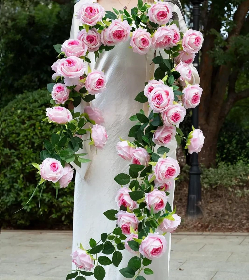 ENREDADERA DE ROSAS ARTIFICIALES 21 FLORES 170 CM - 2