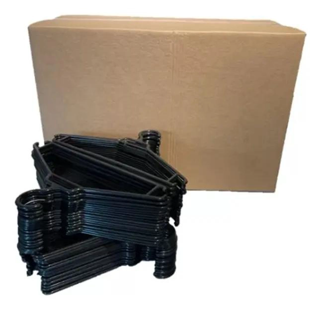 PACK DE 10 COLGADORES DE ROPA PLASTICO NEGRO 41.5 CM - 4