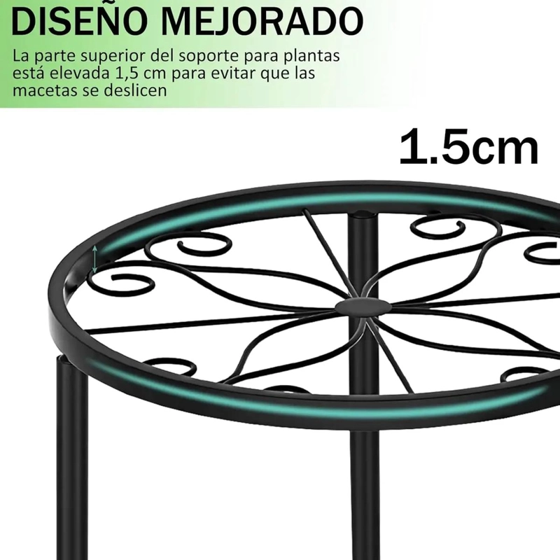 JUEGO DE 5 SOPORTES METALICOS PARA MACETAS DE JARDIN - 4