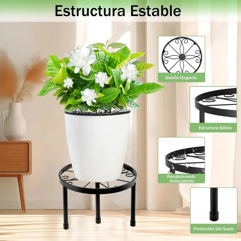 JUEGO DE 5 SOPORTES METALICOS PARA MACETAS DE JARDIN - 5