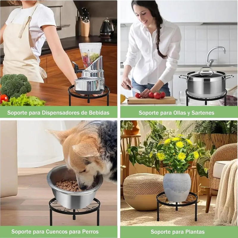 JUEGO DE 5 SOPORTES METALICOS PARA MACETAS DE JARDIN - 8